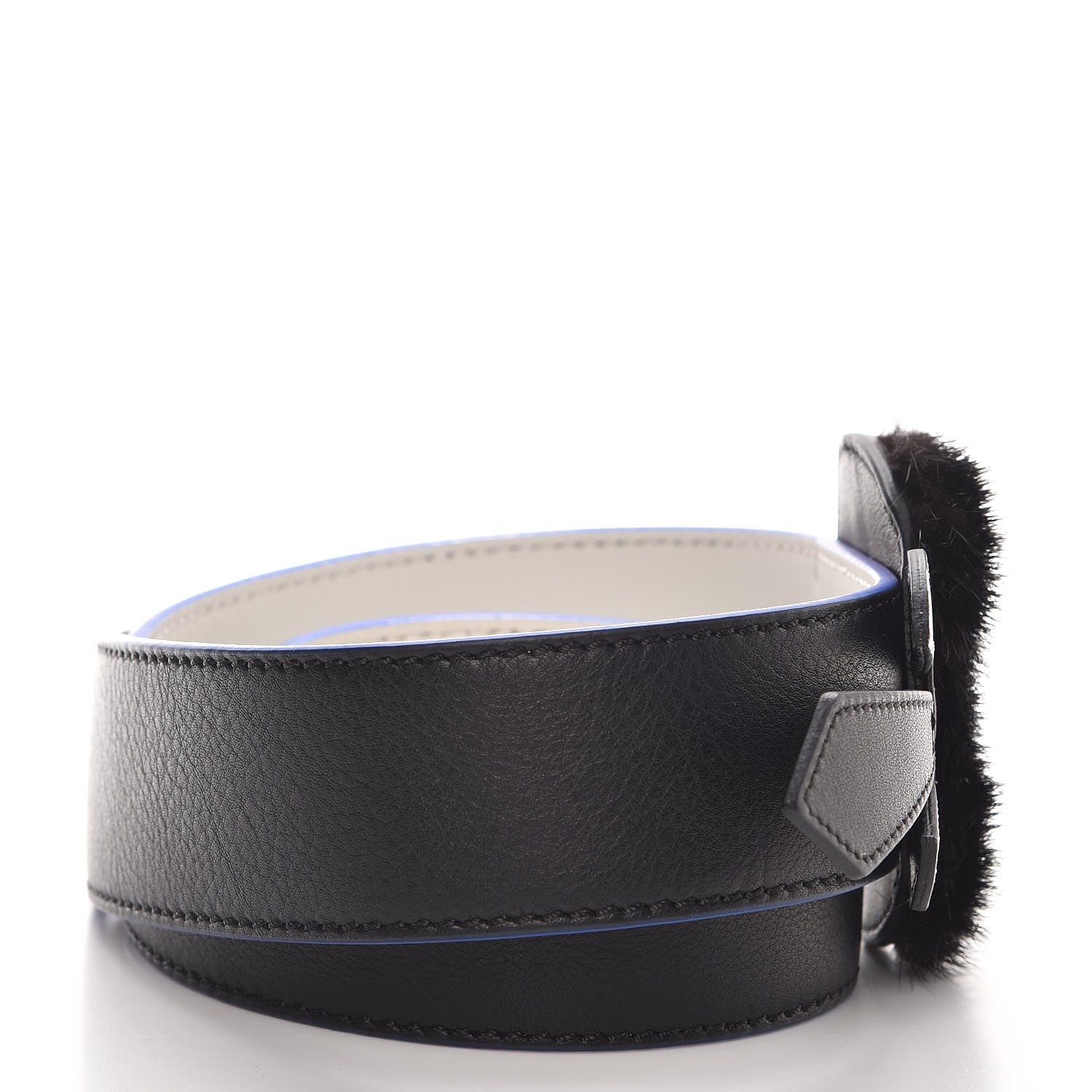 Fendi Vitello Dolce Mink Fur Karlito Inlay Strap You Black Multicolor 3 of 6