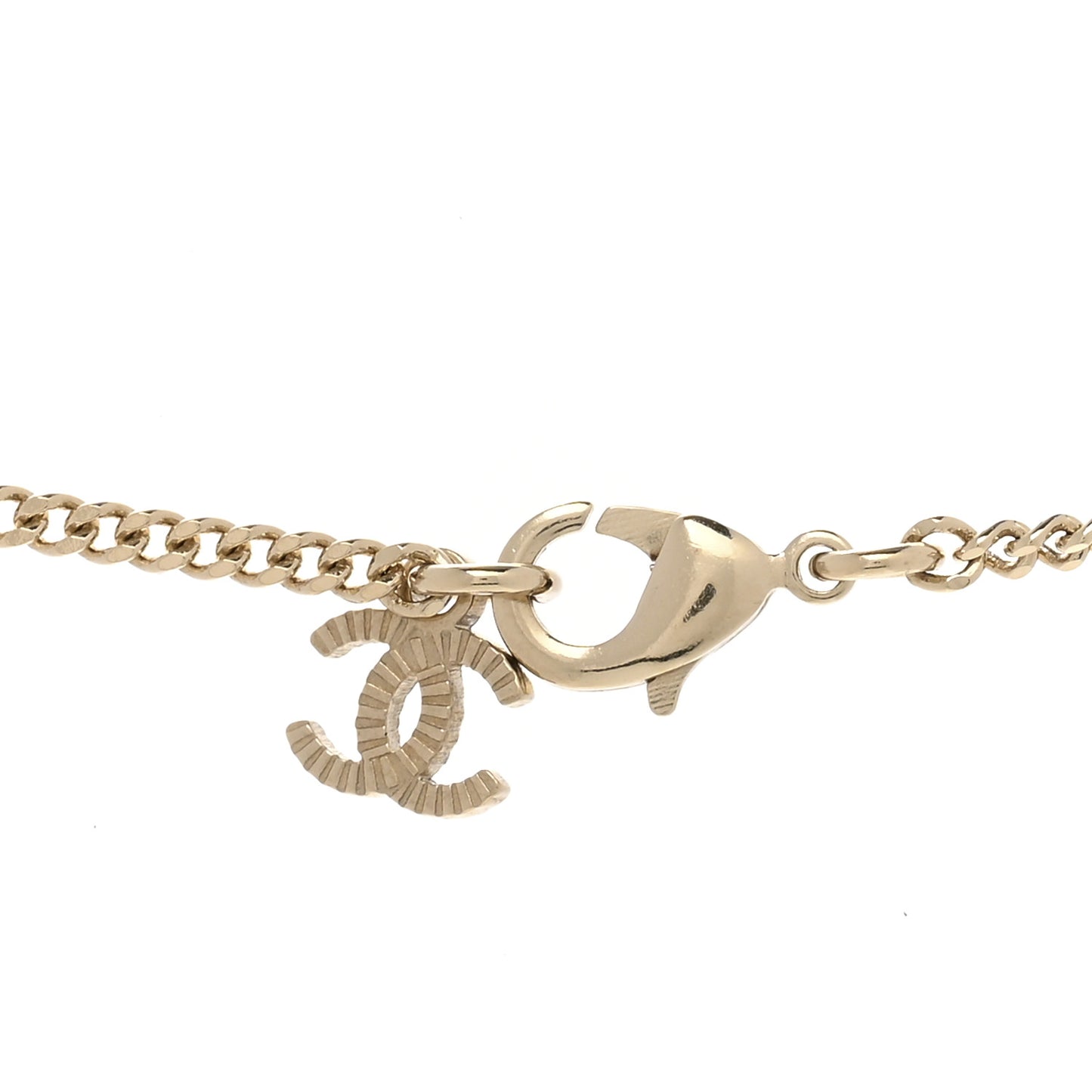 Crystal CC Chain Necklace Gold