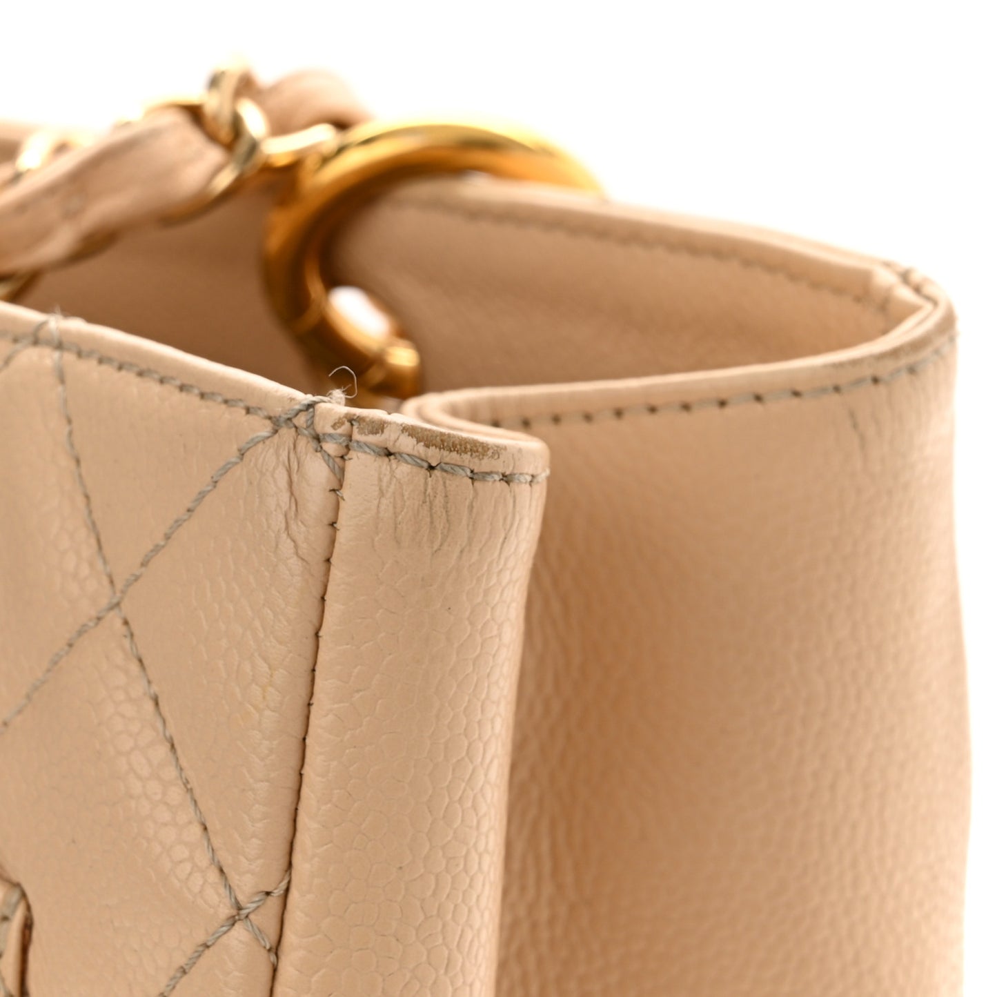 Caviar Quilted Grand Shopping Tote GST Beige Clair