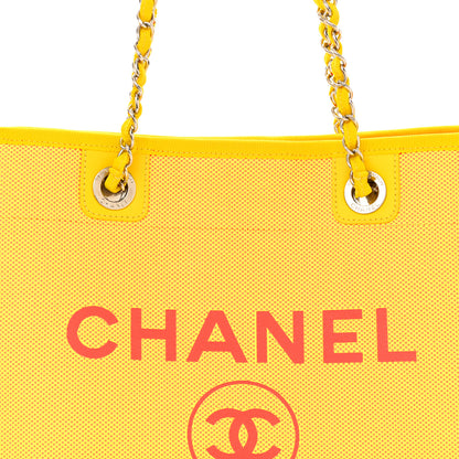 Chanel Mixed Fibers Small Deauville Tote Yellow Orange 8 of 10