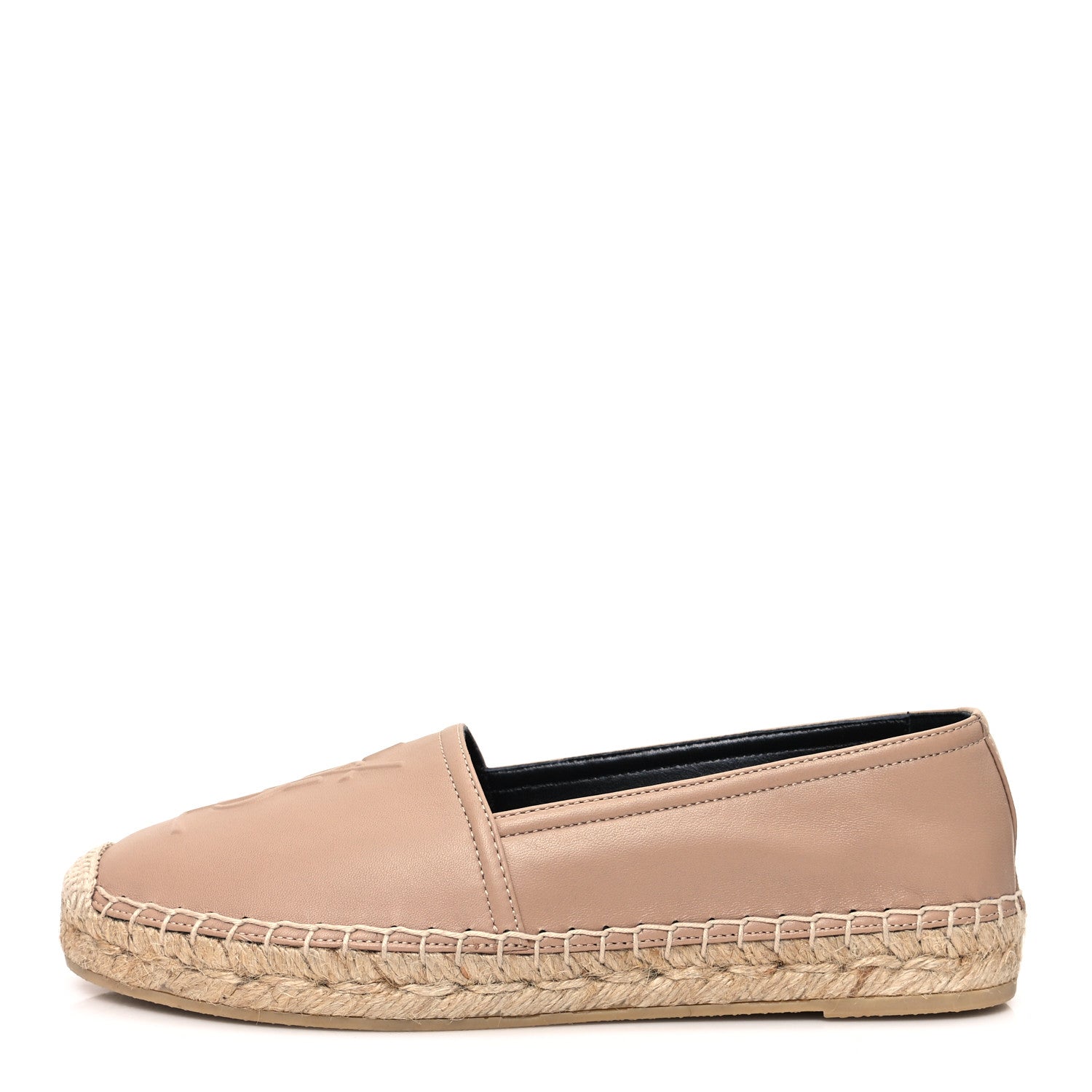 Saint Laurent Lambskin Monogram Espadrilles 35 Nude 1 of 10