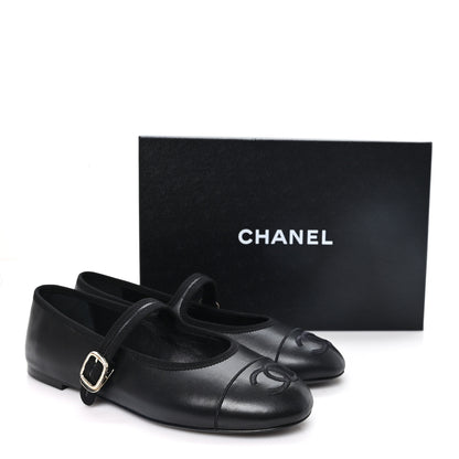 Chanel Lambskin Mary Jane Flats 40.5 Black 10 of 10