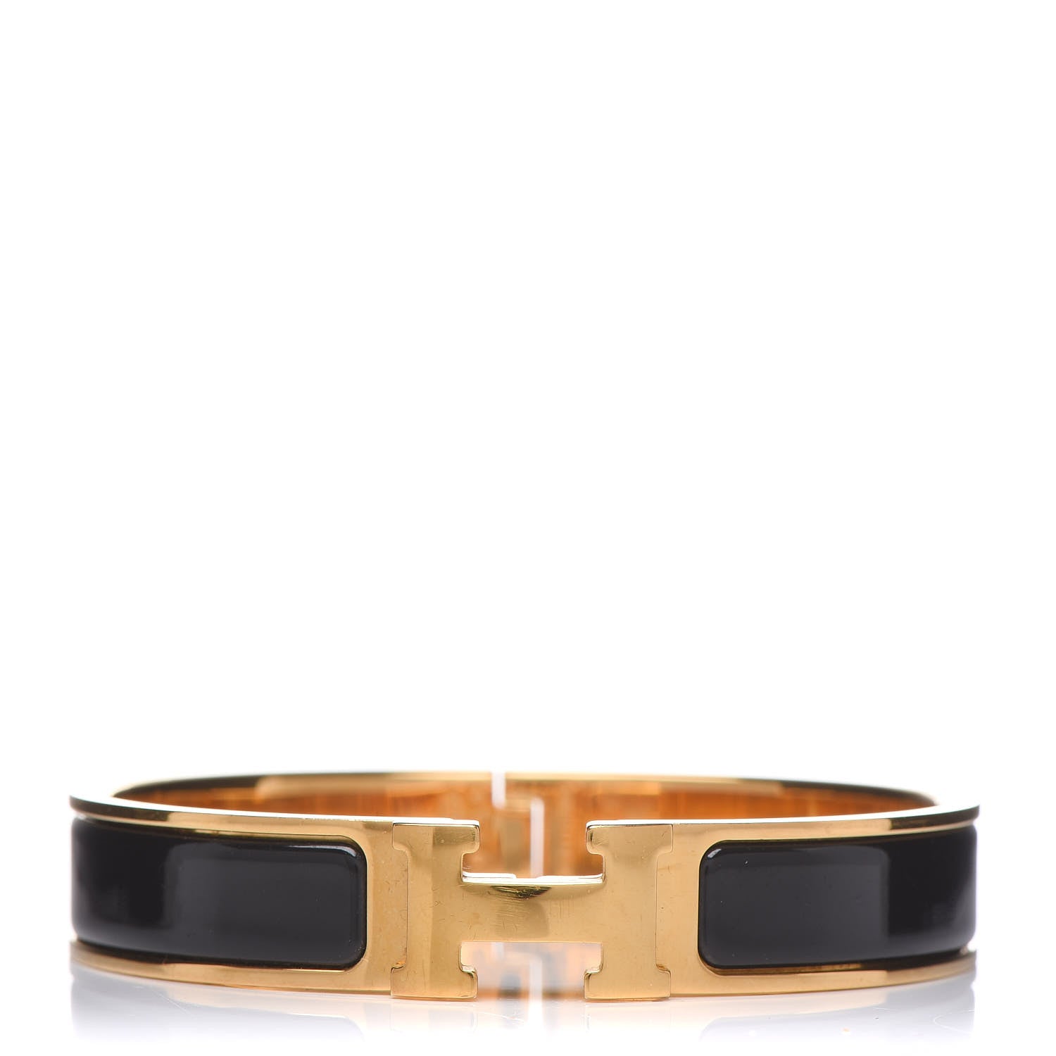 Hermes Enamel Narrow Clic Clac H Bracelet GM Black 1 of 5