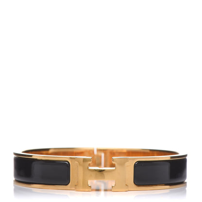 Hermes Enamel Narrow Clic Clac H Bracelet GM Black 1 of 5