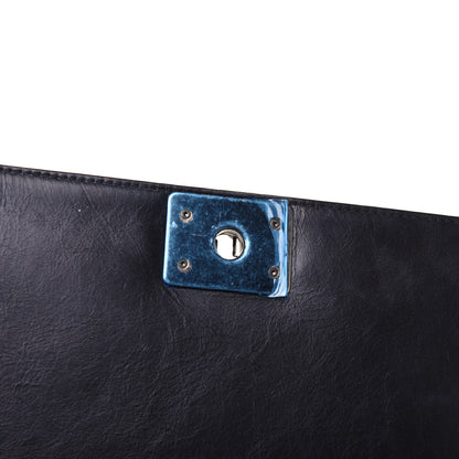 Chanel Calfskin Embossed Stitch Large Boy Flap Black 13 of 18