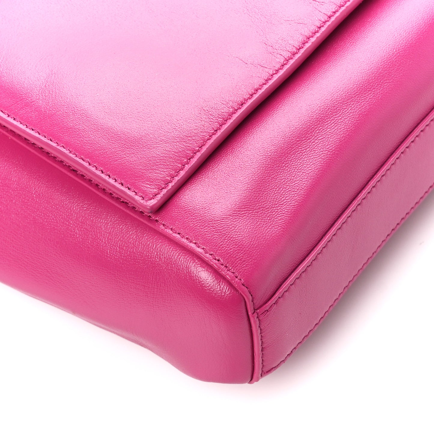 Smooth Calfskin Suede Medium Reversible Monogram Kate Satchel Rose Rubis