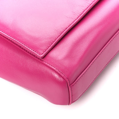 Saint Laurent Smooth Calfskin Suede Medium Reversible Monogram Kate Satchel Rose Rubis 16 of 18
