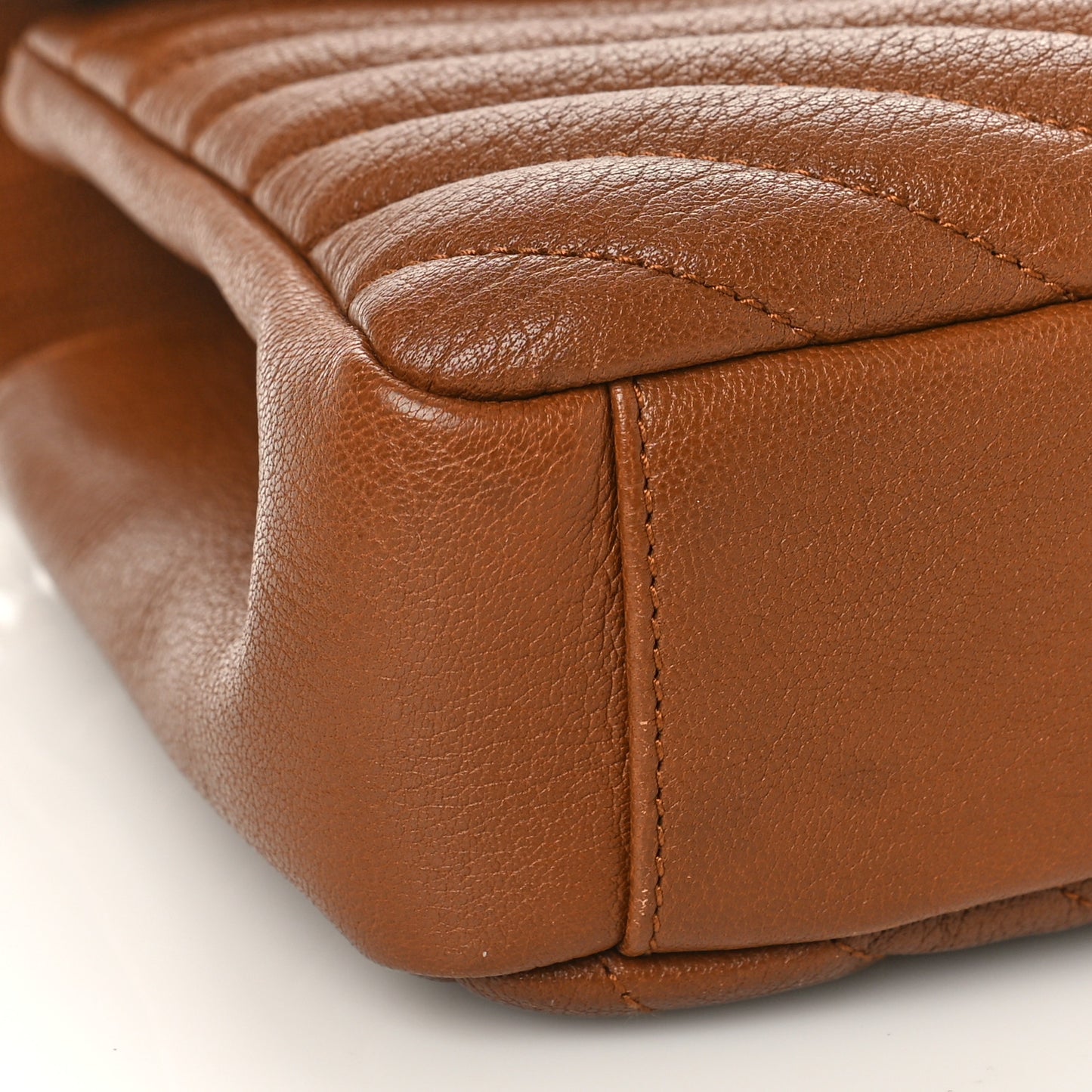 Calfskin Matelasse Chevron Monogram Medium College Bag Brick