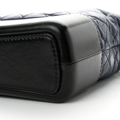 Chanel Aged Calfskin Quilted Large Gabrielle Hobo Navy Black 10 of 11