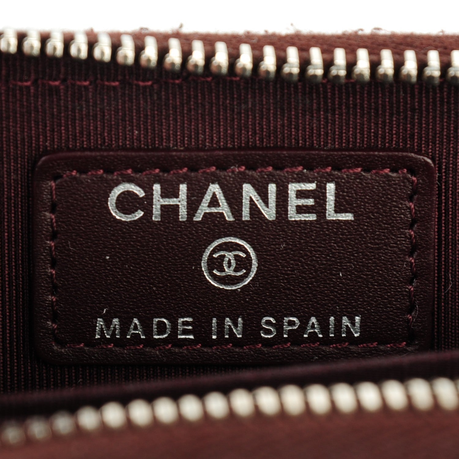 Chanel Caviar Quilted Zip Coin Purse Burgundy 7 of 7