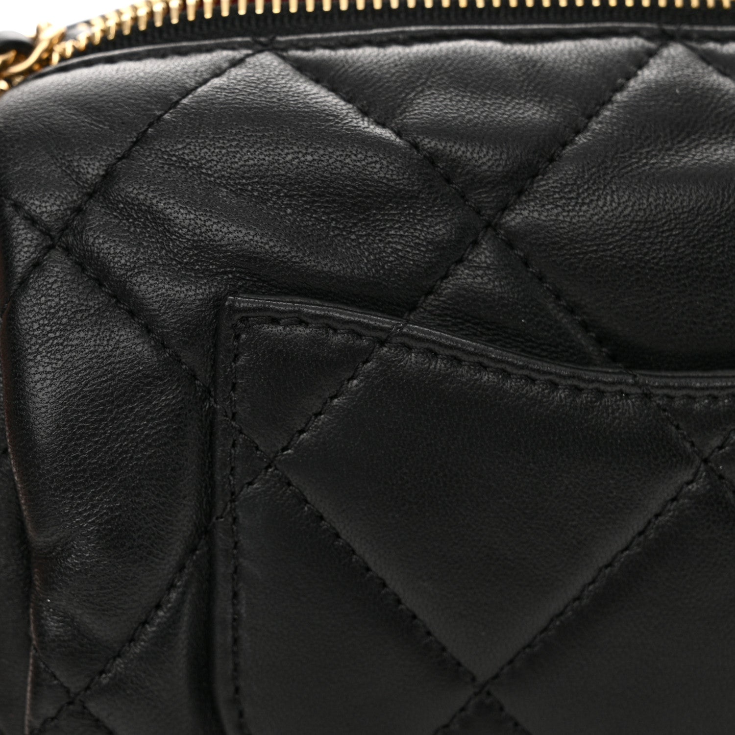 Chanel Lambskin Pearl Quilted CC Mini Bowling Bag Black 11 of 11