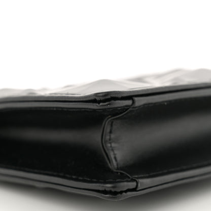 Christian Dior Calfskin Macrocannage Diamond Caro Zipped Pouch With Chain Black 9 of 14