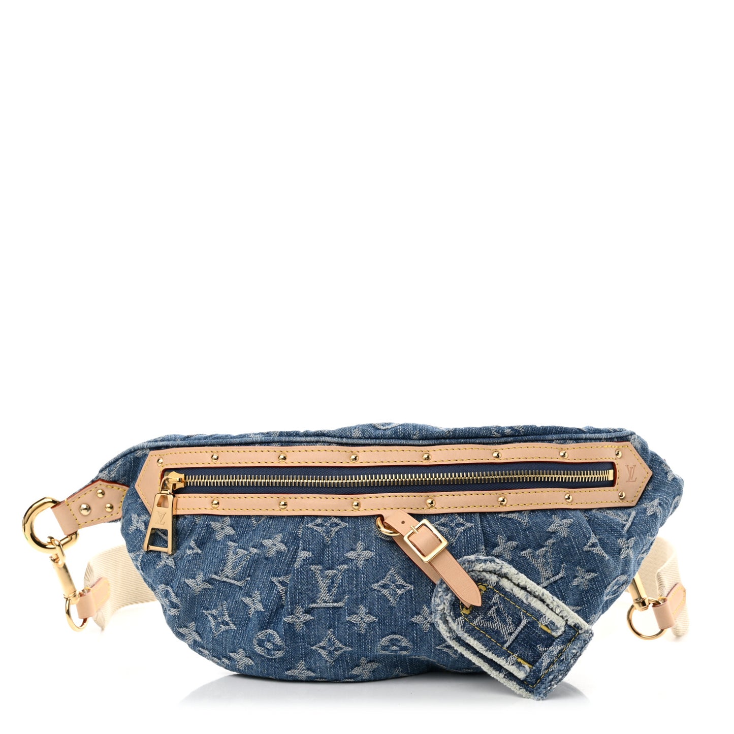 Monogram Denim High Rise Bumbag Blue