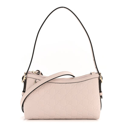 Gucci GG Calfskin Embossed Emblem Small Shoulder Bag Pink 1 of 11