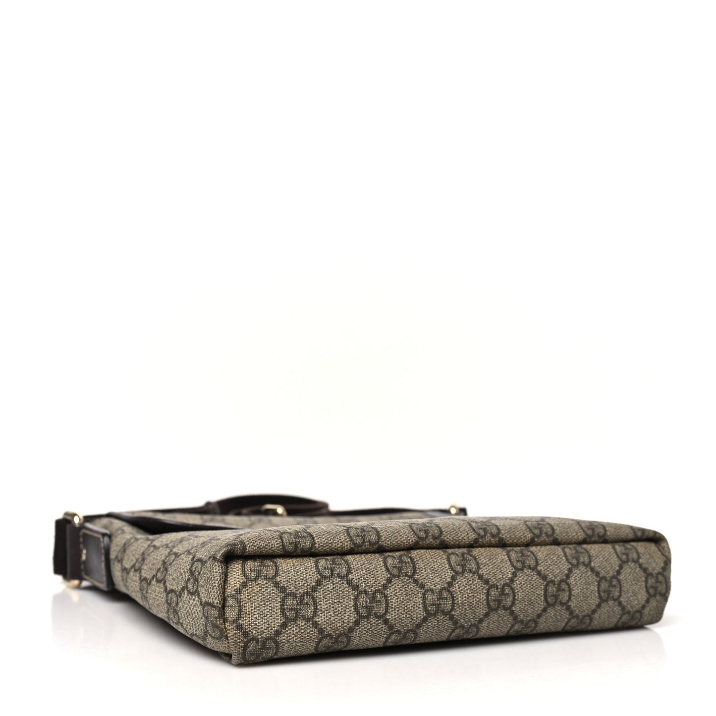 GG Supreme Monogram Selleria Calfskin Small Flap Messenger Bag Beige Ebony Cocoa Dark Chocolate