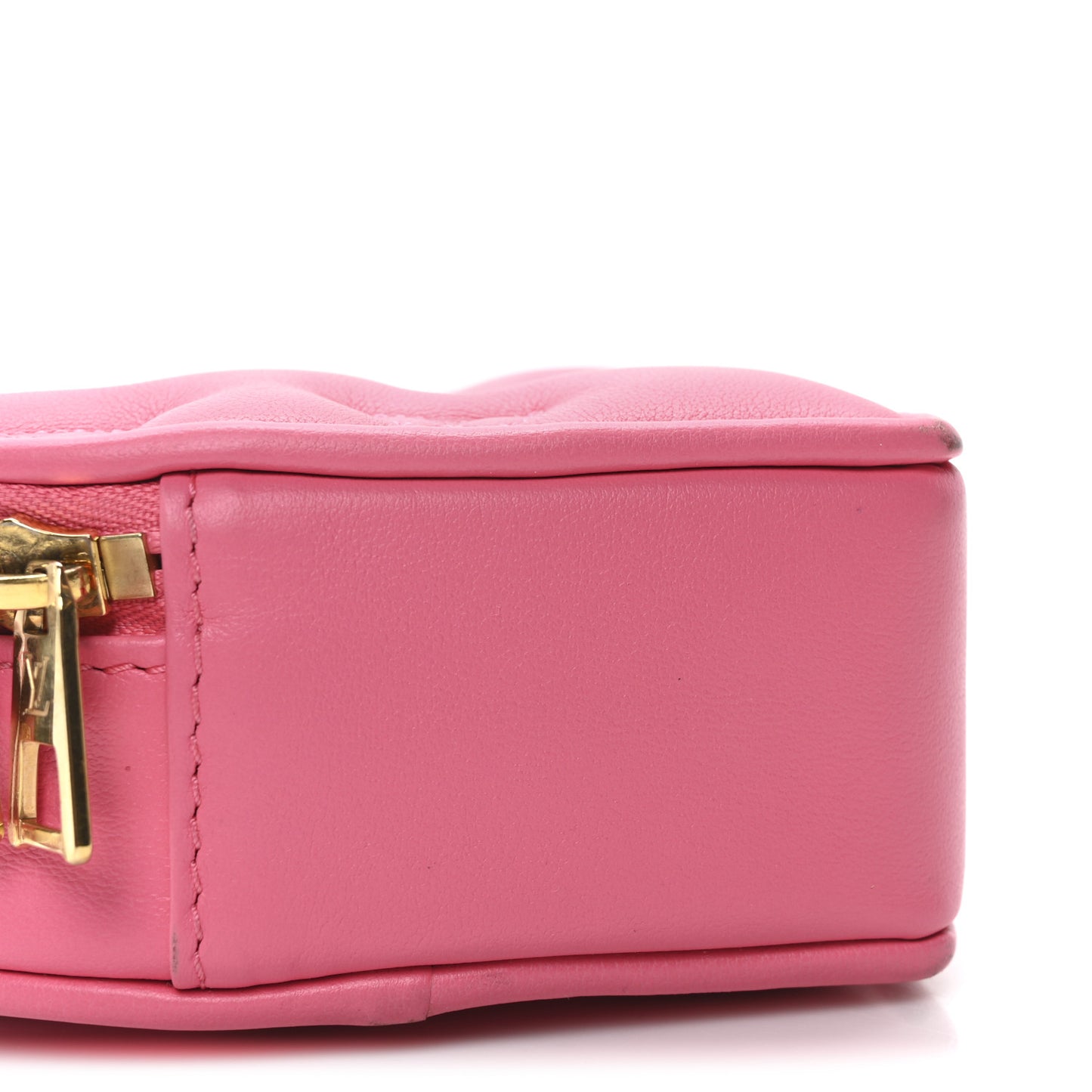 Calfskin Embroidered Monogram Pop My Heart Bag Pouch Dragon Fruit Pink