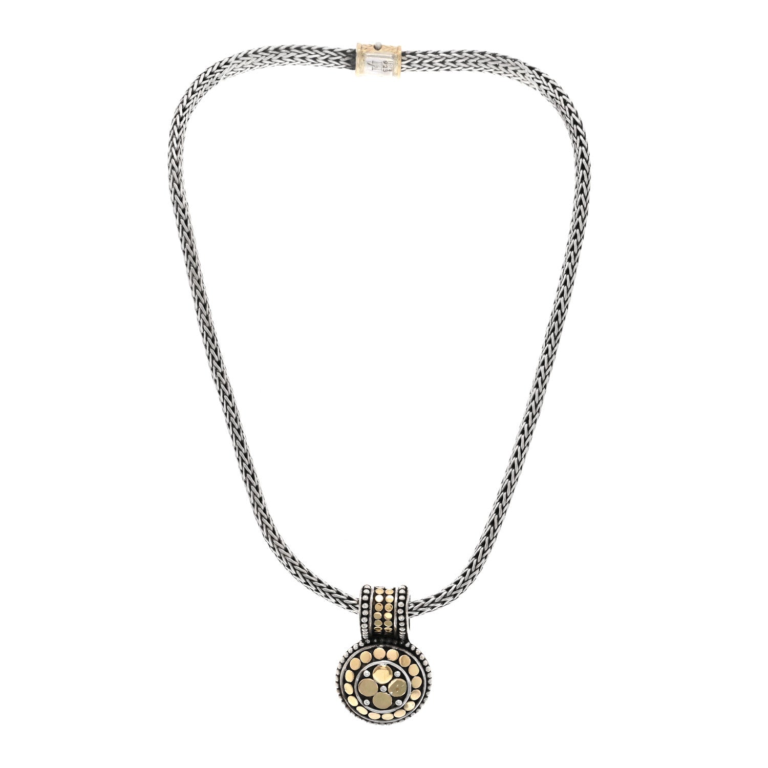 John Hardy Sterling Silver 18K Yellow Gold Dot Pendant Necklace 3 of 4