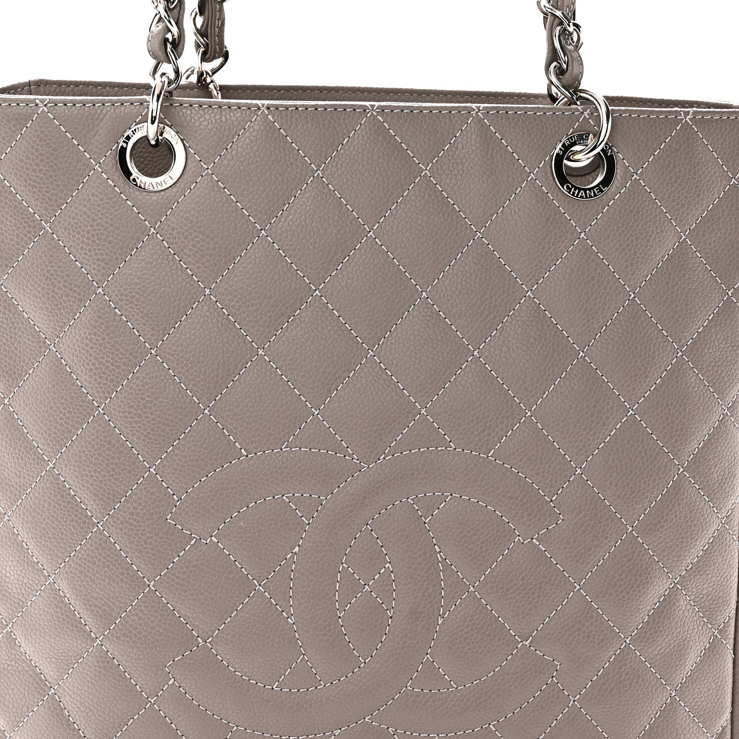 Chanel Caviar Quilted Vertical Grand Shopping Tote GST Grey 8 of 10