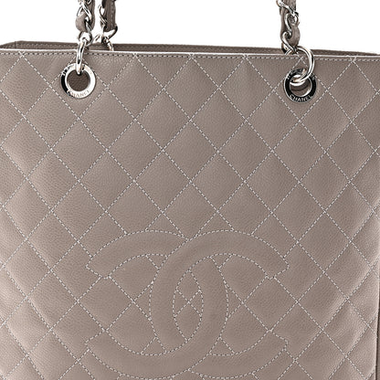 Chanel Caviar Quilted Vertical Grand Shopping Tote GST Grey 8 of 10