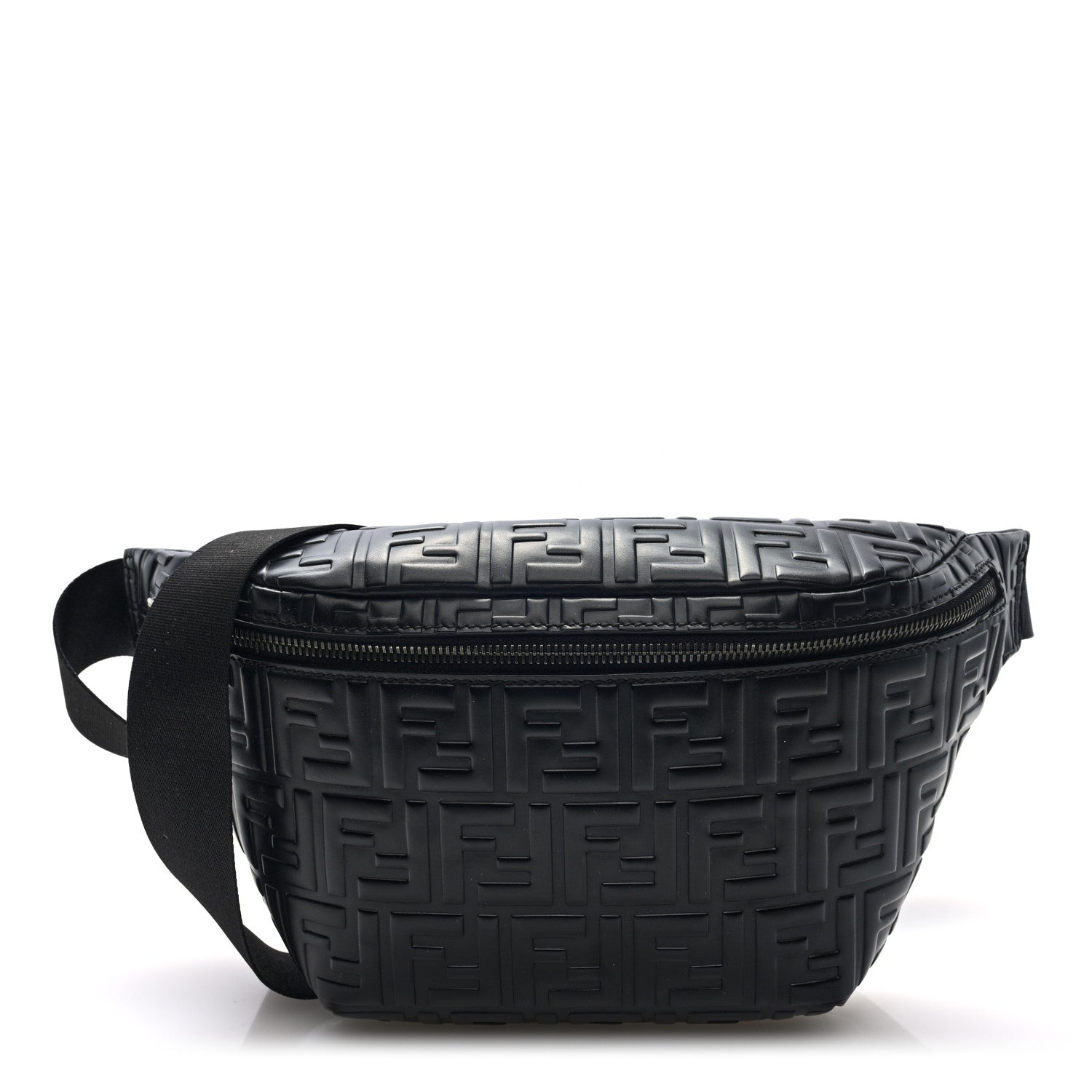 Fendi Nappa FF 1974 Embossed Belt Bag Black Black 1 of 9