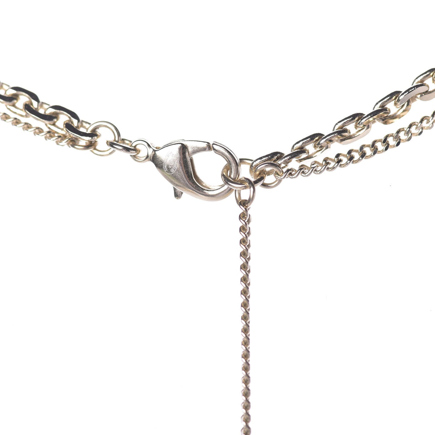 Crystal CC Multi Strand Chain Necklace Gold