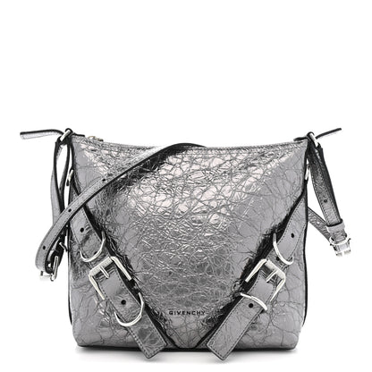 Givenchy Metallic Calfskin Small Voyou Bag Silver 1 of 10