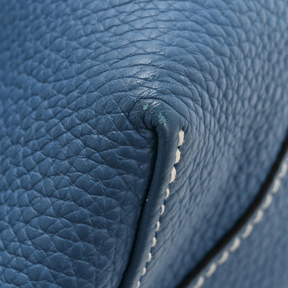 Hermes Taurillon Clemence Double Sens 45 Reversible Tote Bleu Izmir Bleu Saphir 21 of 21