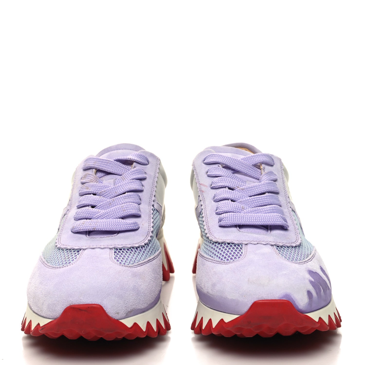 Christian Louboutin Suede Mesh Calfskin Neoprene Loubishark Sneakers 40 Lilac Smoke 2 of 13