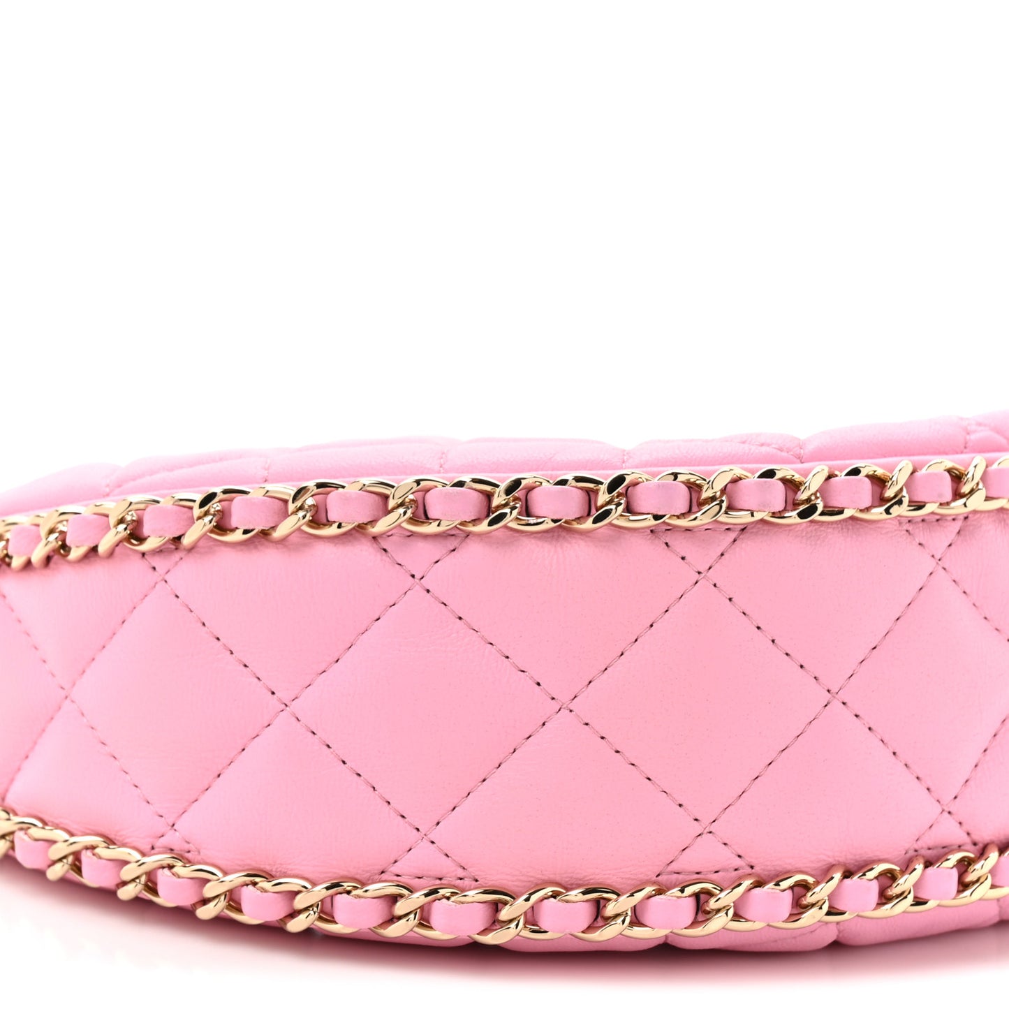 Lambskin Quilted Small Hobo Bag Pink