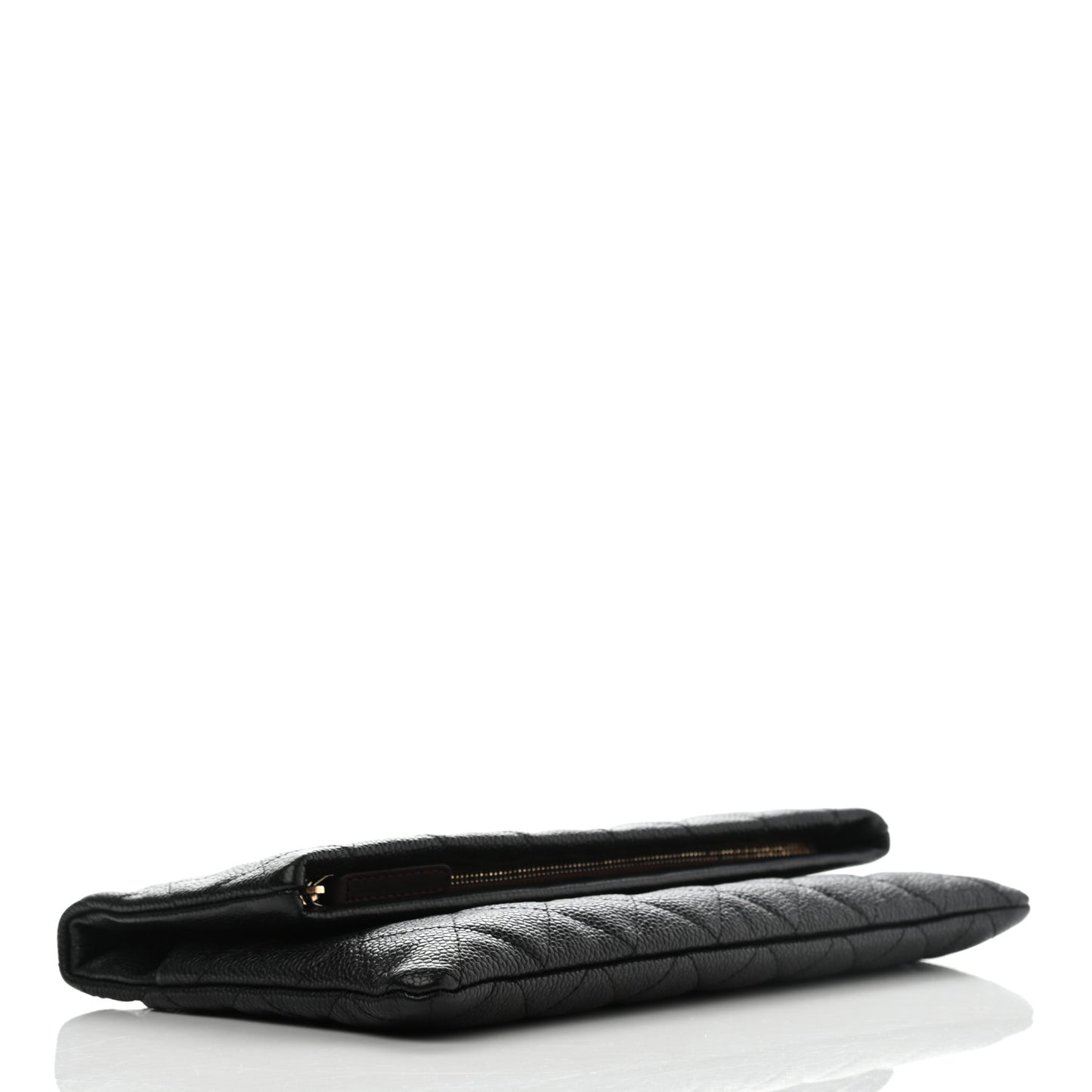 Caviar Quilted CC Beauty Clutch Black