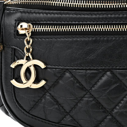 Chanel Aged Calfskin Quilted Waist Bag With Coin Purse Black 10 of 15