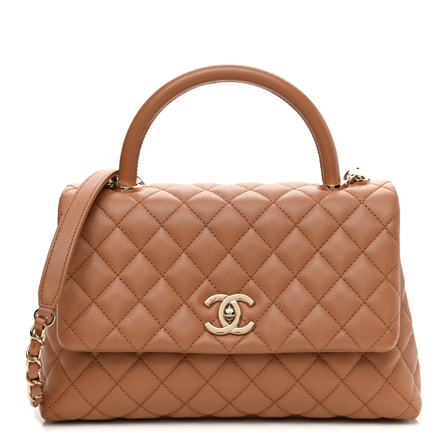 Chanel Caviar Quilted Small Coco Handle Flap Brown 1 of 9