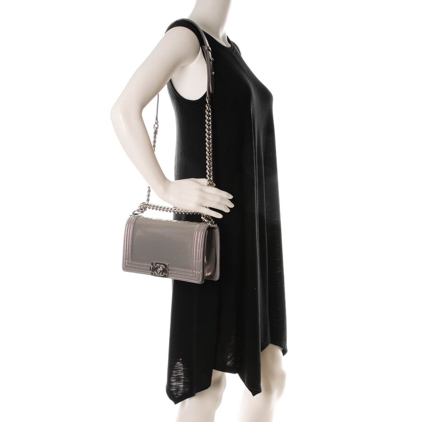 Glazed Calfskin Medium Boy Flap Iridescent