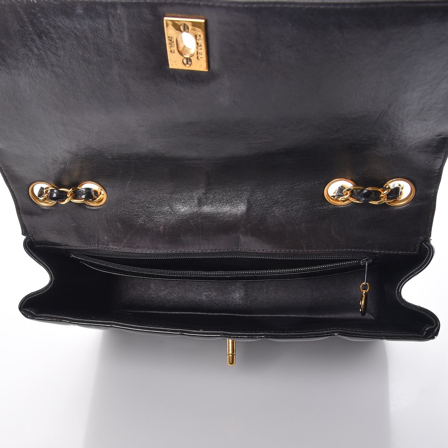 Chanel Patent Vertical Quilted Medium Single Flap Black 5 of 13