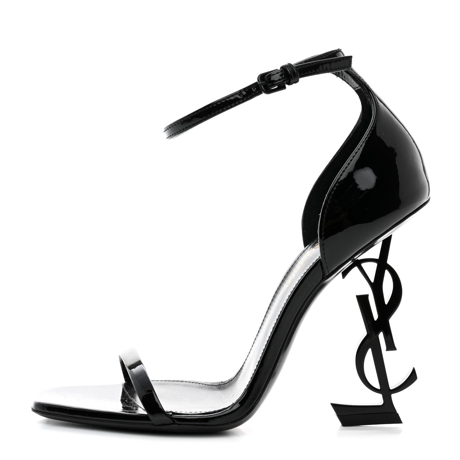Saint Laurent Patent Calfskin Opyum 110 Sandals 36.5 Black 1 of 8