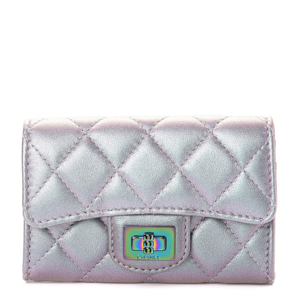 Chanel Iridescent Lambskin Quilted Reissue Flap Card Holder Light Purple 1 of 9