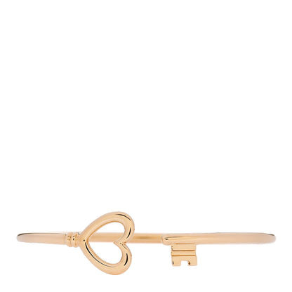 Tiffany 18K Yellow Gold Wire Heart Key Bracelet 1 of 4
