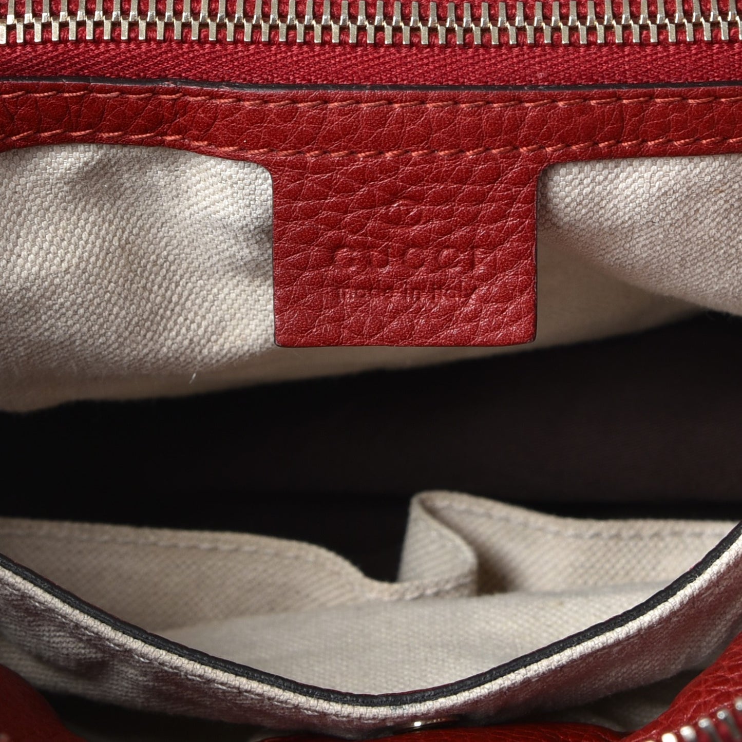 Calfskin Bamboo Medium Shopper Boston Red