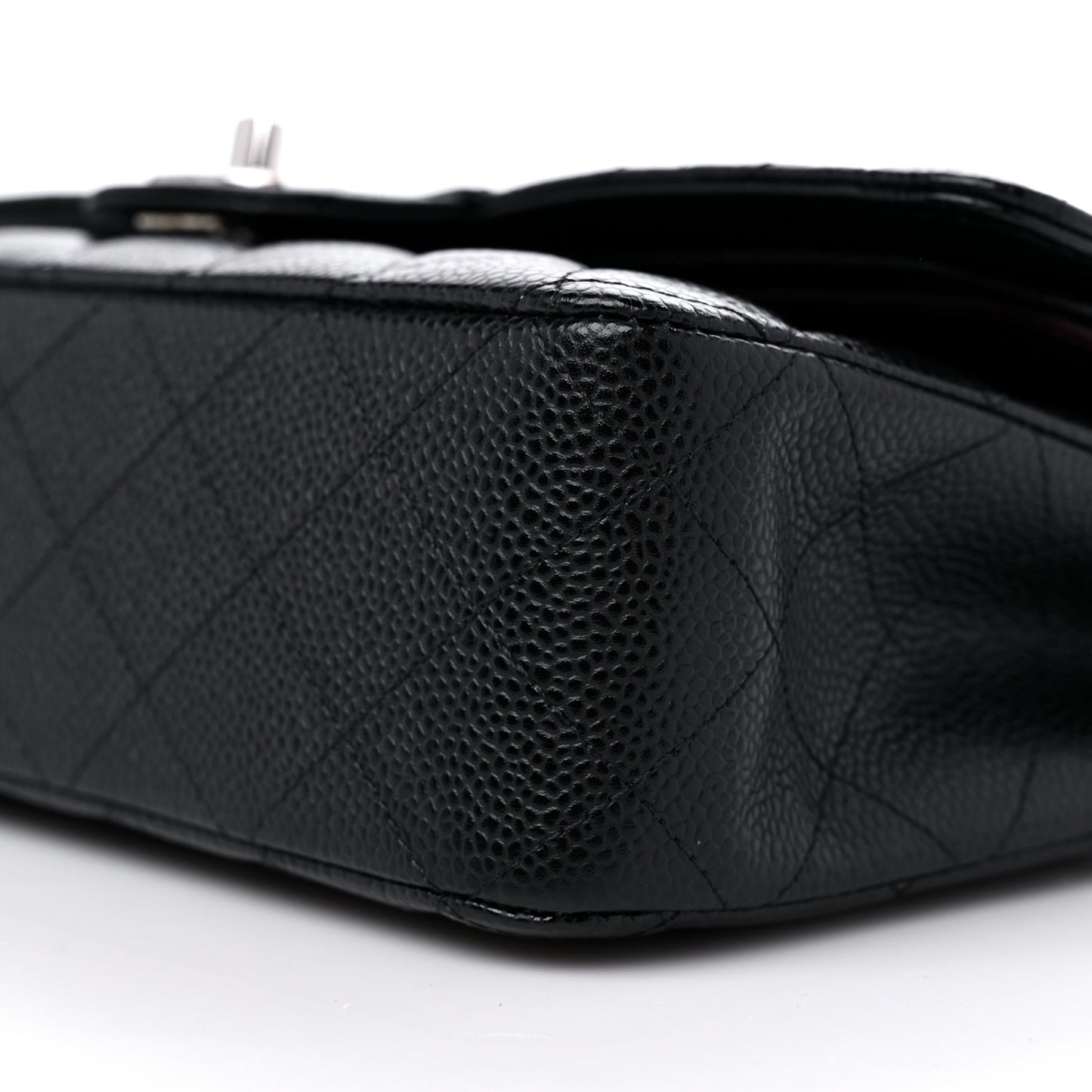 Caviar Quilted Medium Double Flap Black