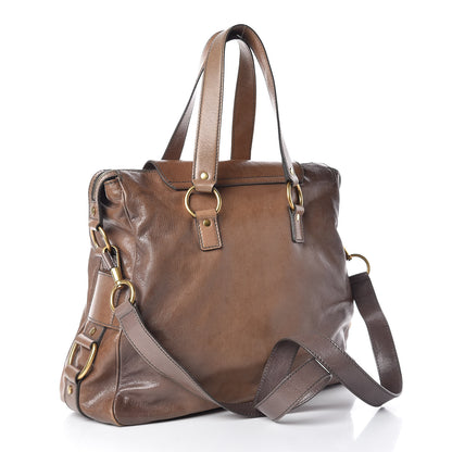 Saint Laurent Glazed Goatskin Muse Messenger Brown 4 of 18