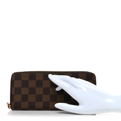 Louis Vuitton Damier Ebene Clemence Wallet Rose Ballerine 2 of 7