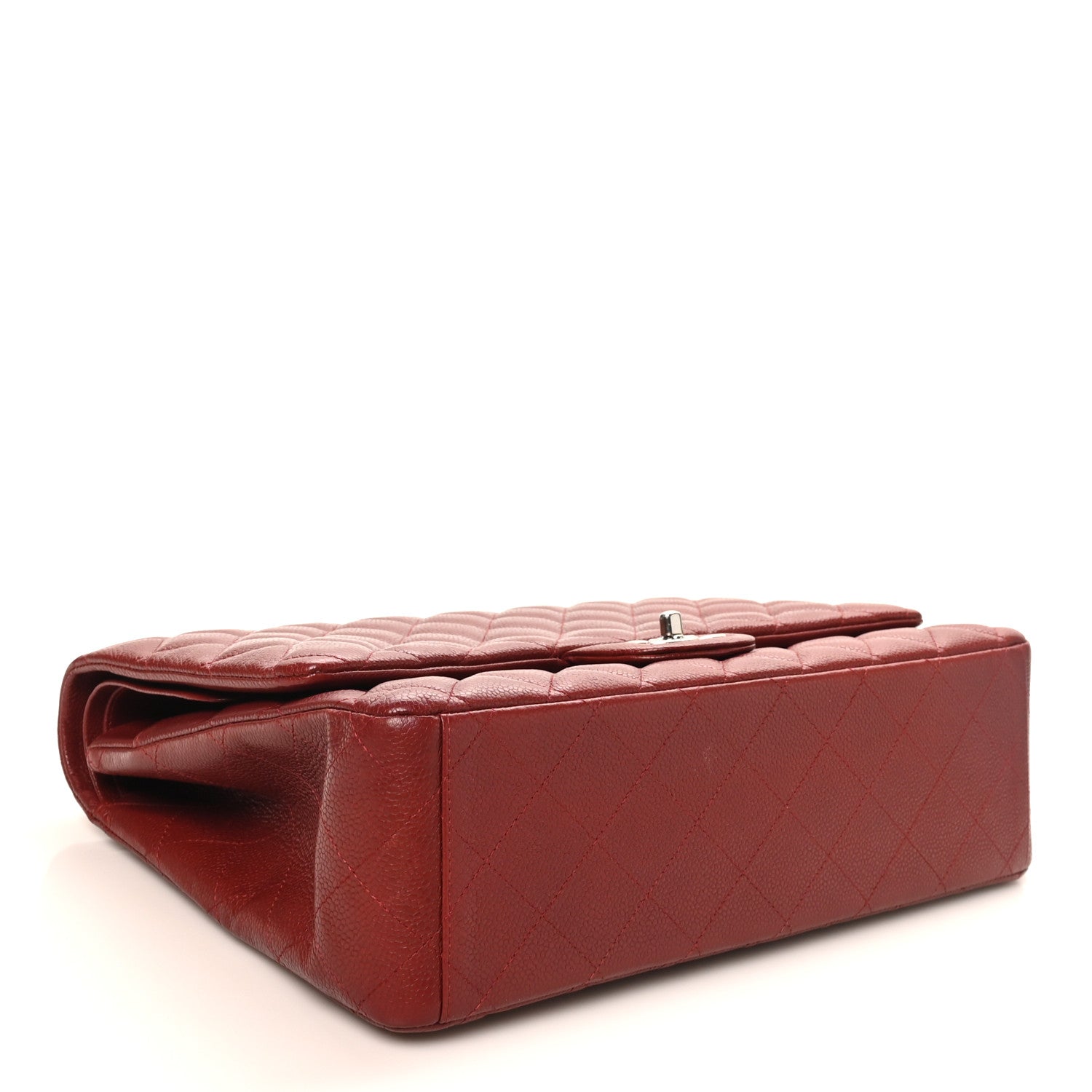 Chanel Caviar Quilted Maxi Double Flap Dark Red 4 of 10