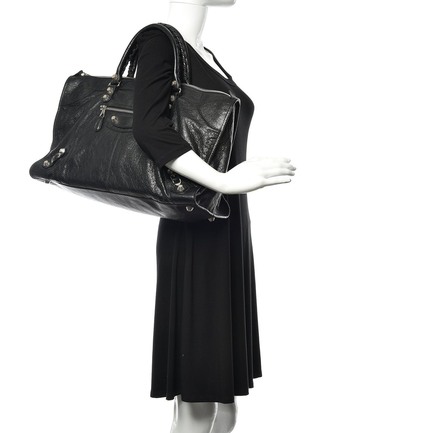 Agneau Giant 12 Silver Hardware Work Black