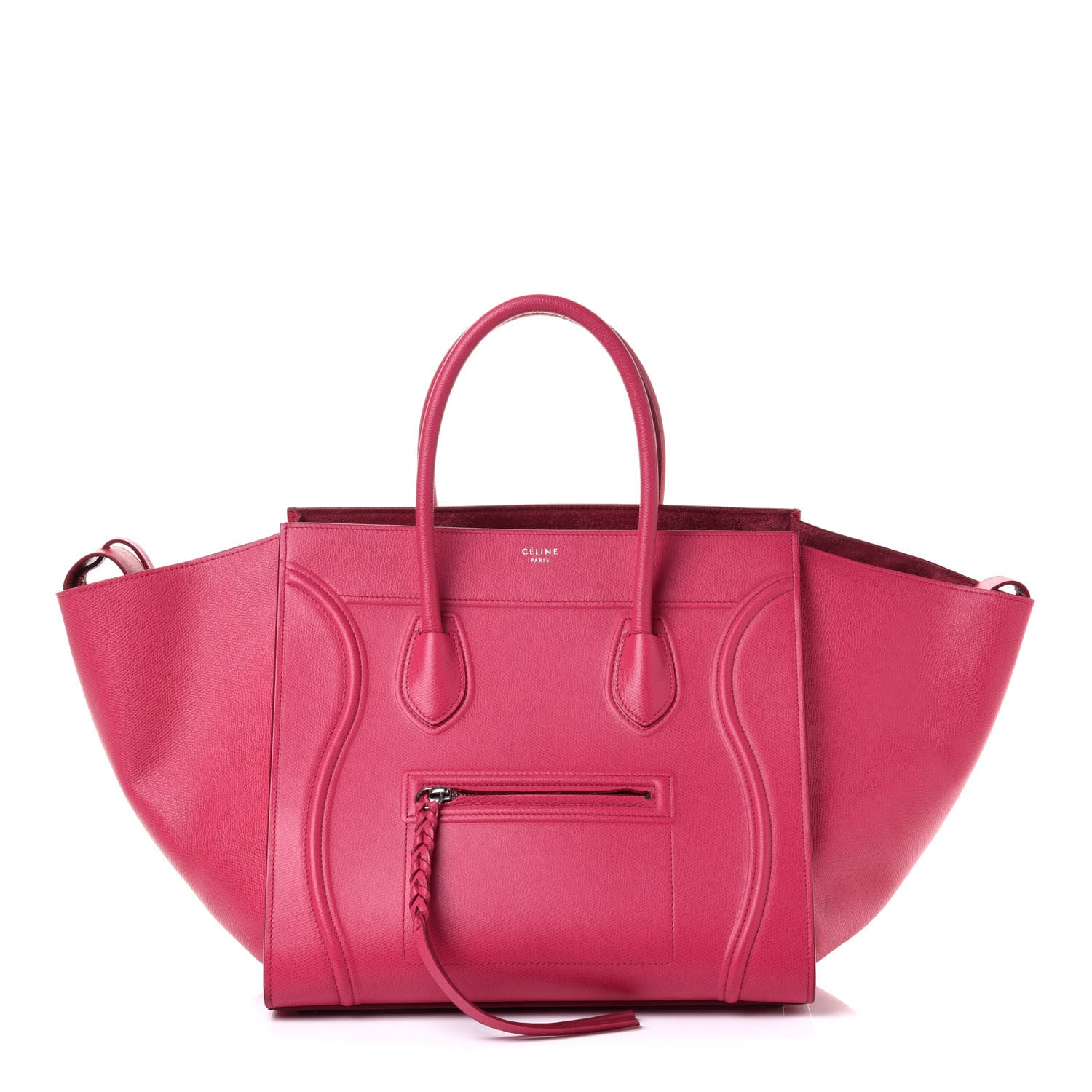 Celine Grained Calfskin Medium Phantom Luggage Fuchsia 1 of 10