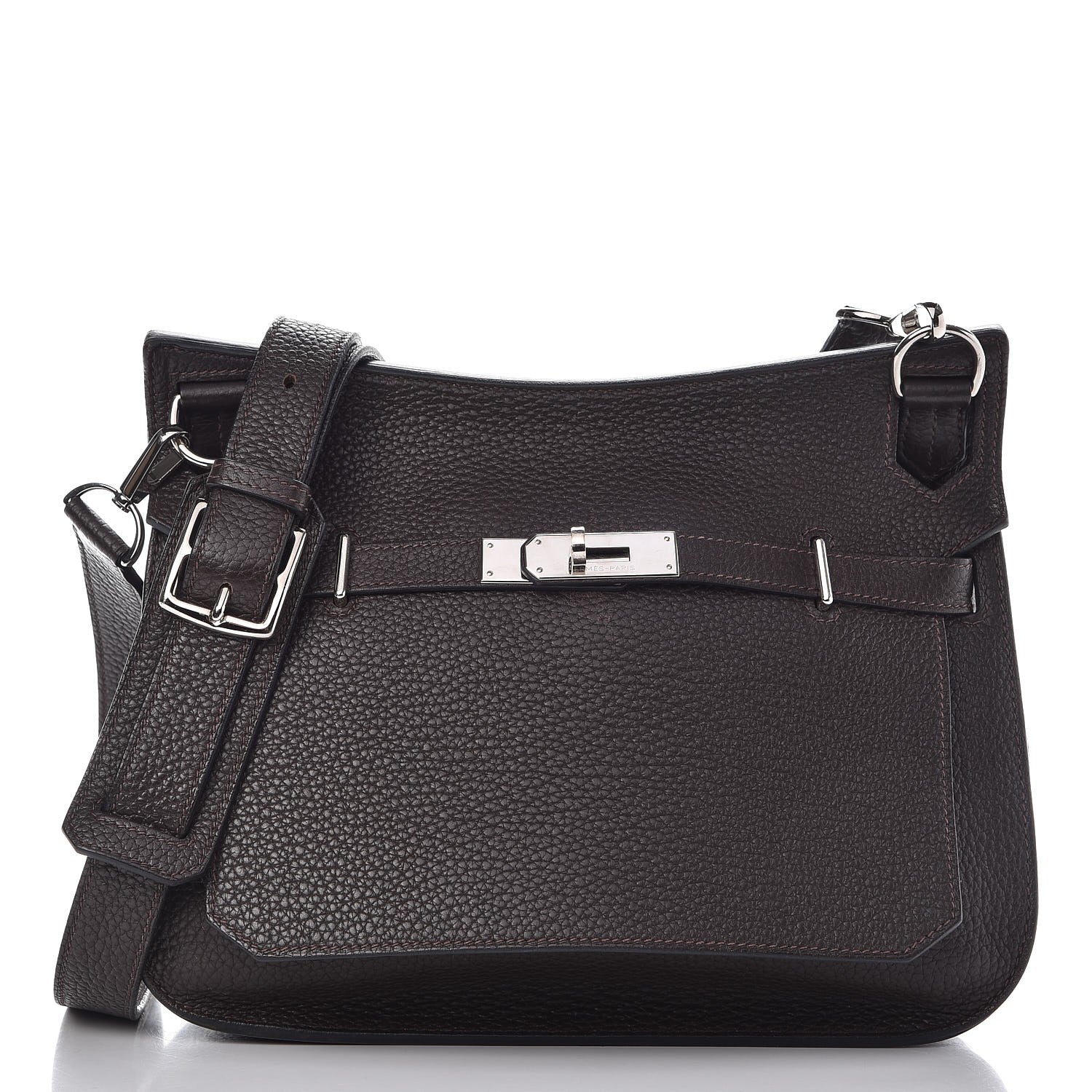 Hermes Taurillon Clemence Jypsiere 28 Chocolate 1 of 14