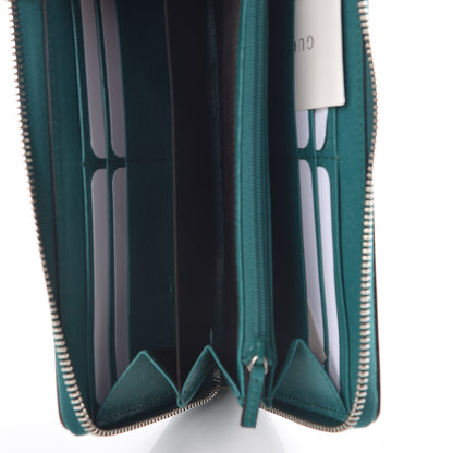 Gucci Calfskin Blooms Print Zip Around Wallet Bright Emerald Multicolor 5 of 10