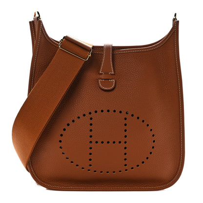 Hermes Taurillon Clemence Evelyne III PM Gold 1 of 9