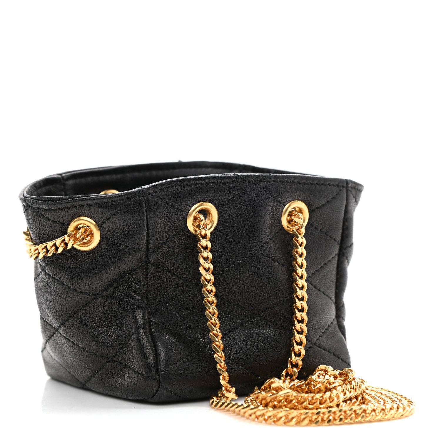 Saint Laurent Lambskin Quilted Baby Bucket Bag Black 3 of 6