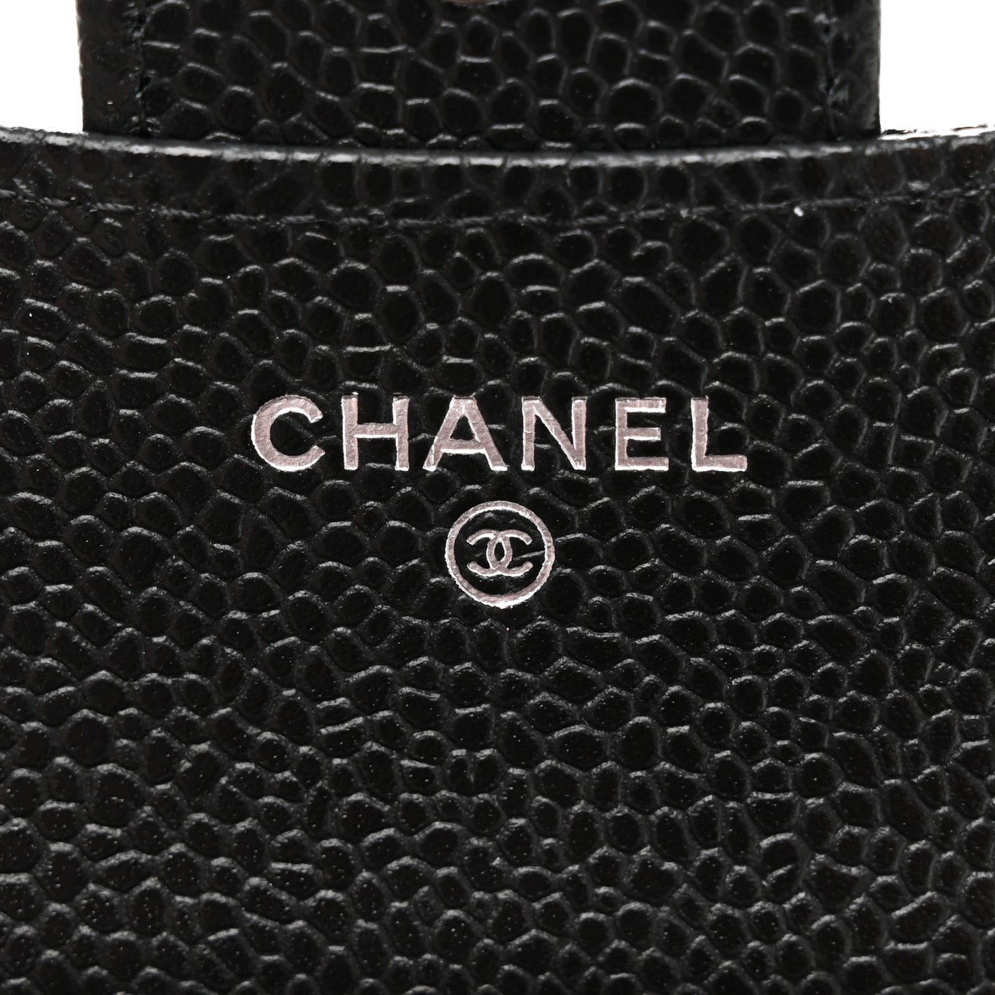 Caviar Quilted Compact Flap Wallet Black