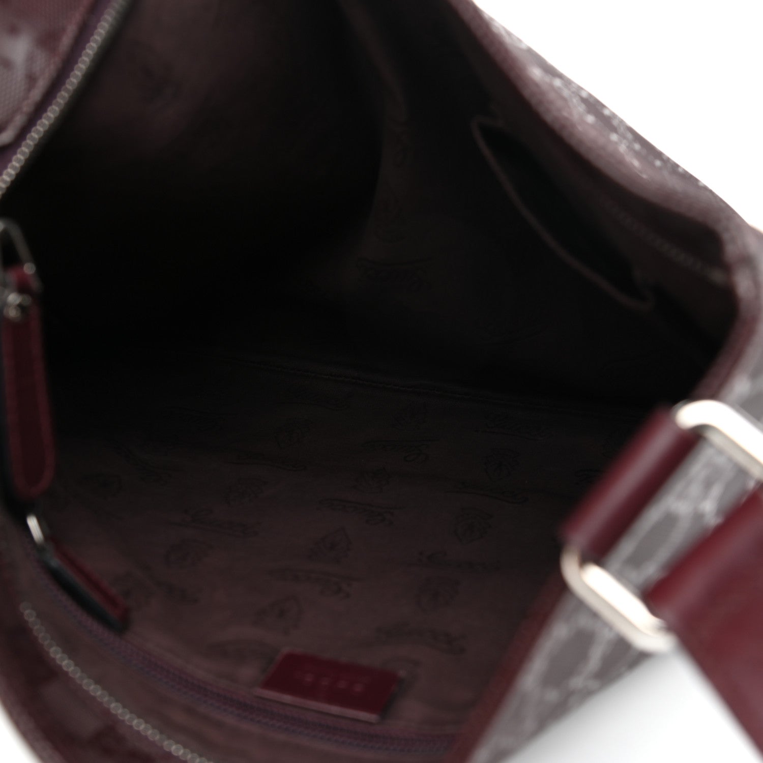 Gucci Imprime Monogram Small Flat Messenger Bag Bordeaux 5 of 11